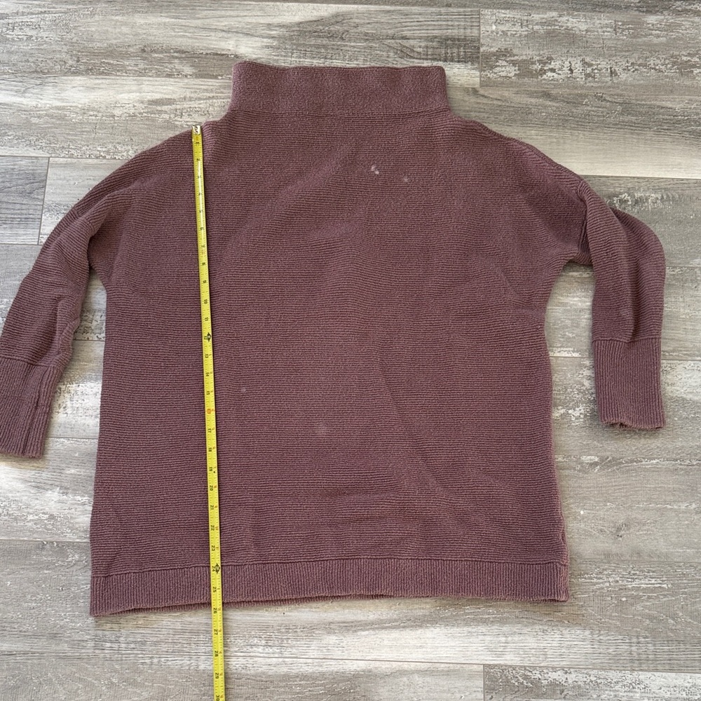 Free People Mauve Ribbed Funnel Neck Sweater
